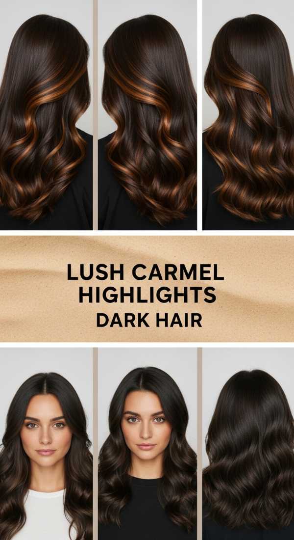 Lush Carmel Highlights Dark Hair 69ee52f5650b2