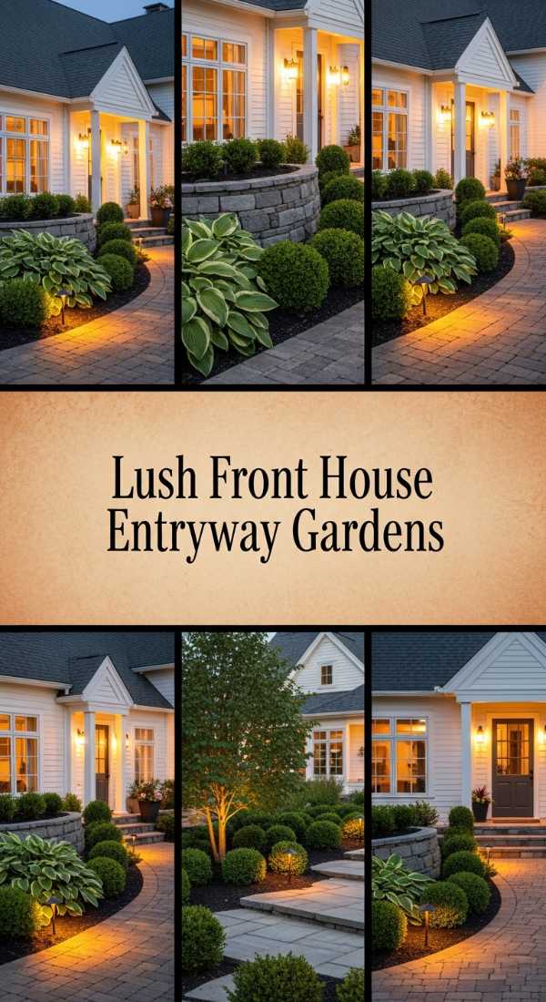 Lush Front House Entryway Gardens 69e64b81f33cd