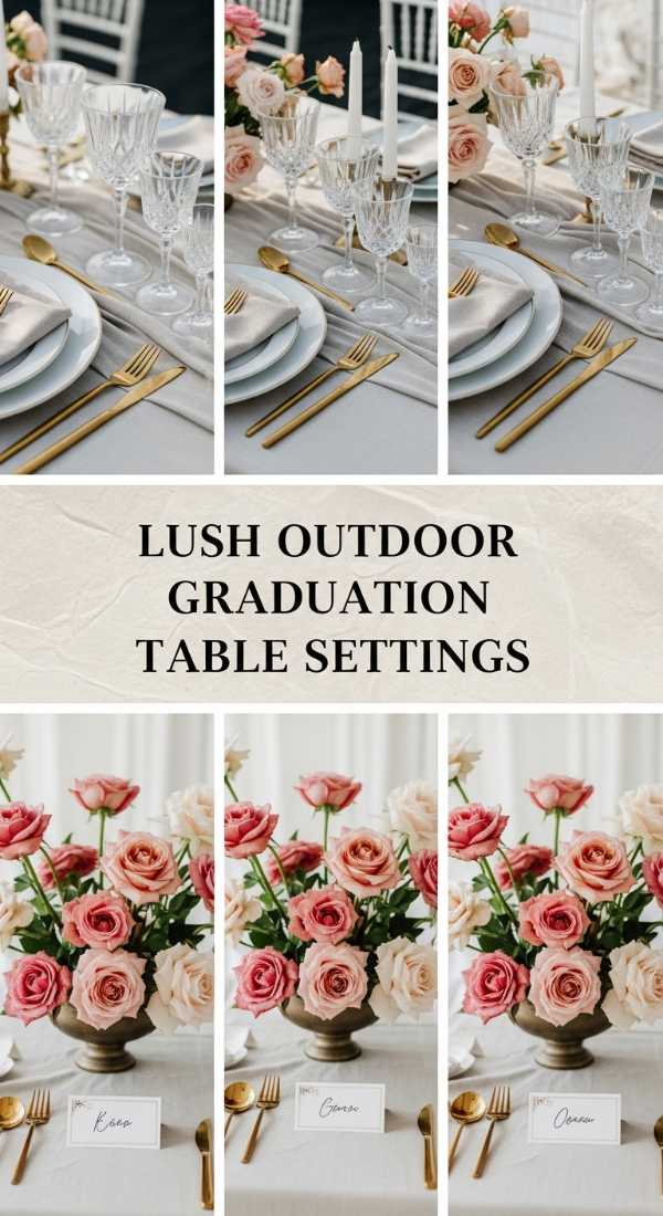 Lush Outdoor Graduation Table Settings 69e32c53c6155
