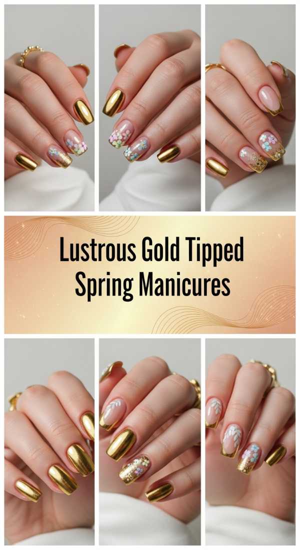 Lustrous Gold Tipped Spring Manicures 69f24a63f00ff