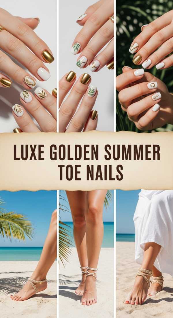 Luxe Golden Summer Toe Nails 69ecf7370da94