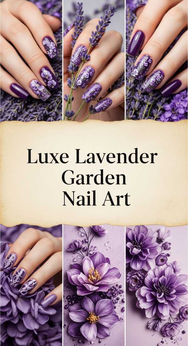 Luxe Lavender Garden Nail Art 69ecf73e3121b