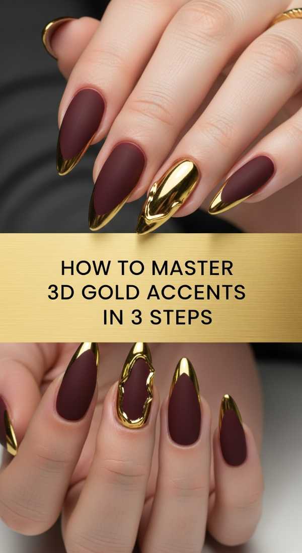 Luxurious Matte Burgundy Gold Chrome Design 69e31eec85083