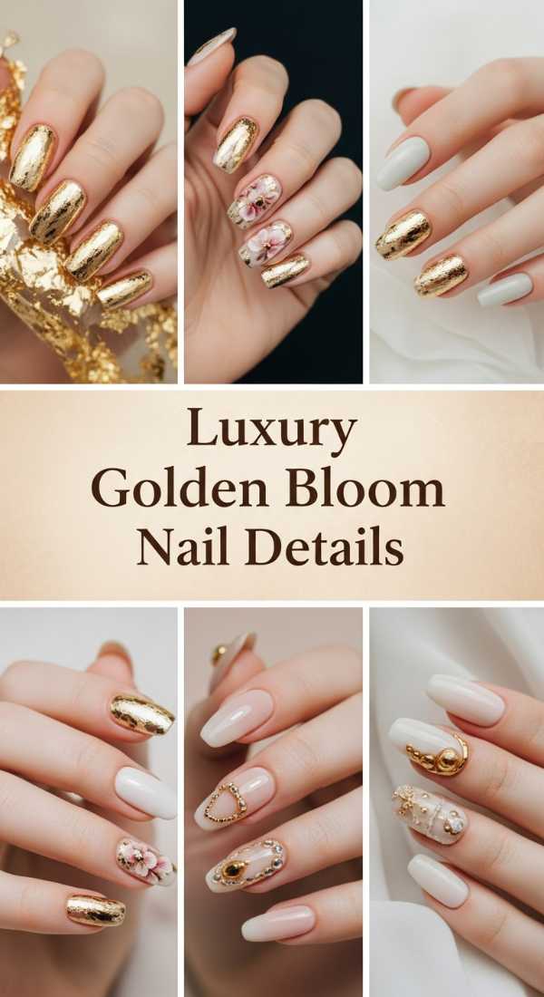 Luxury Golden Bloom Nail Details 69e350f95cb96
