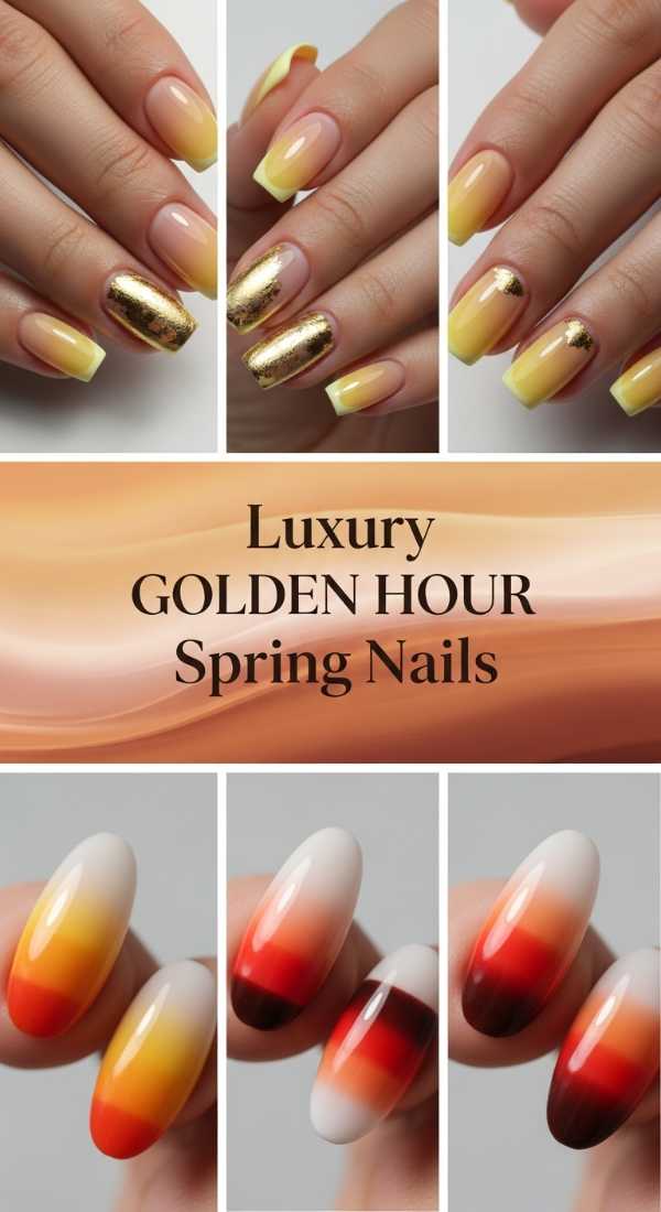 Luxury Golden Hour Spring Nails 69df3ac441284