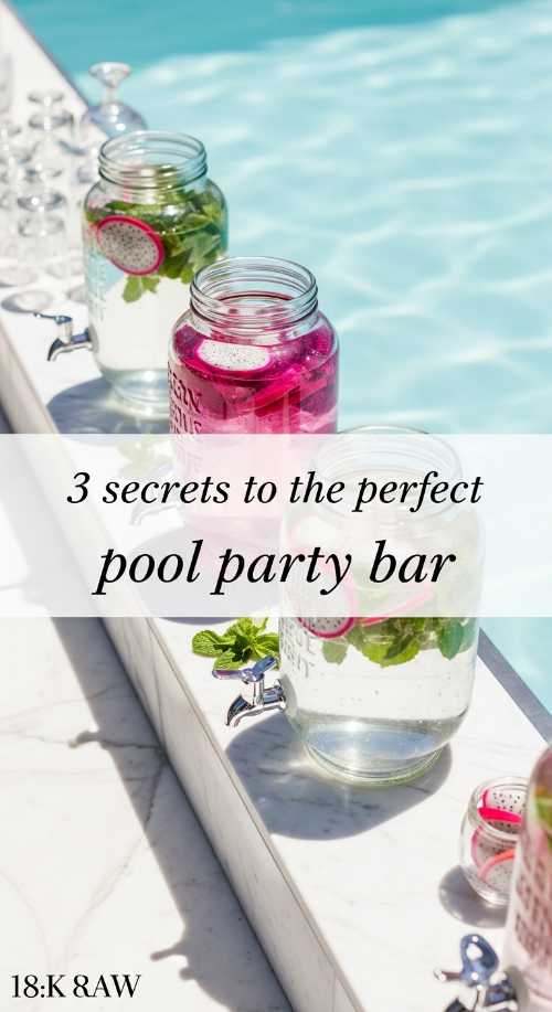 Luxury Pool Party Drink Stations