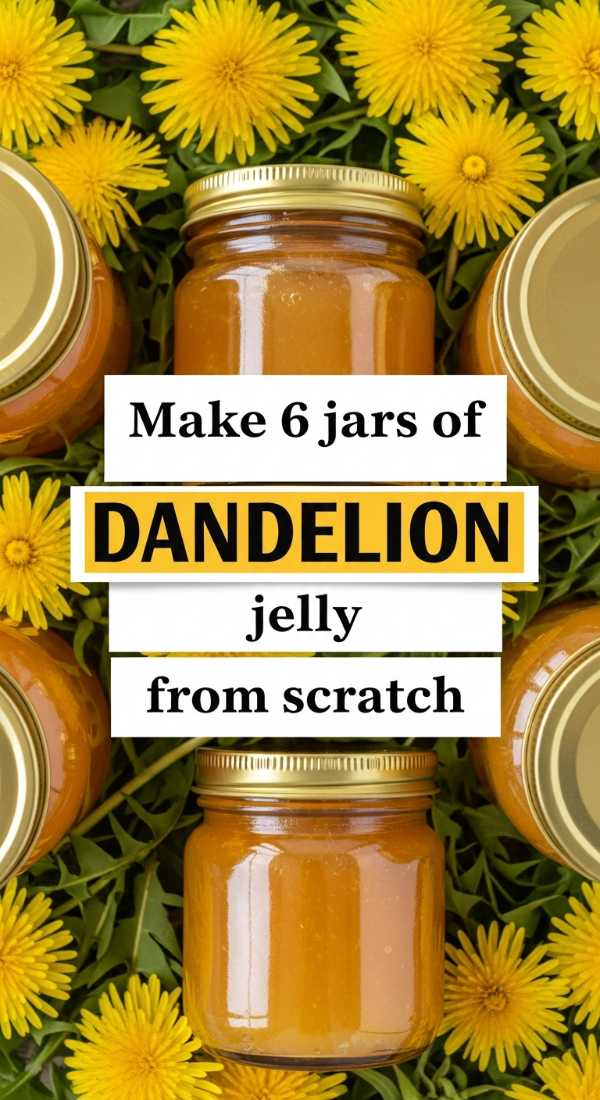 Make 6 Jars Of Dandelion Jelly From Scratch 69e9b6d6e9b90