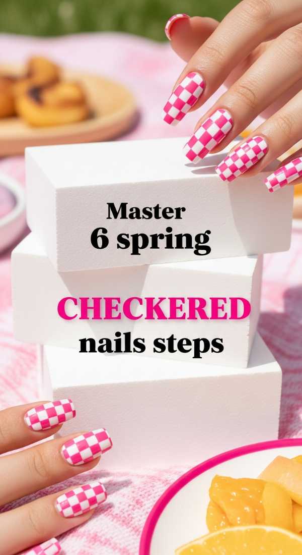 Master 6 Spring Checkered Nails Steps 69e3c06de4687