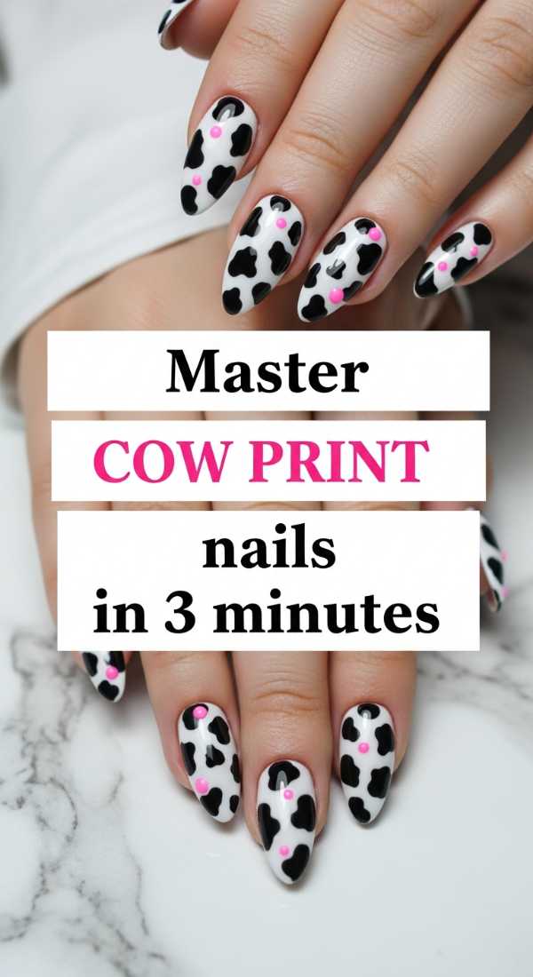 Master Cow Print Nails In 3 Minutes 69eba3a82ed9e