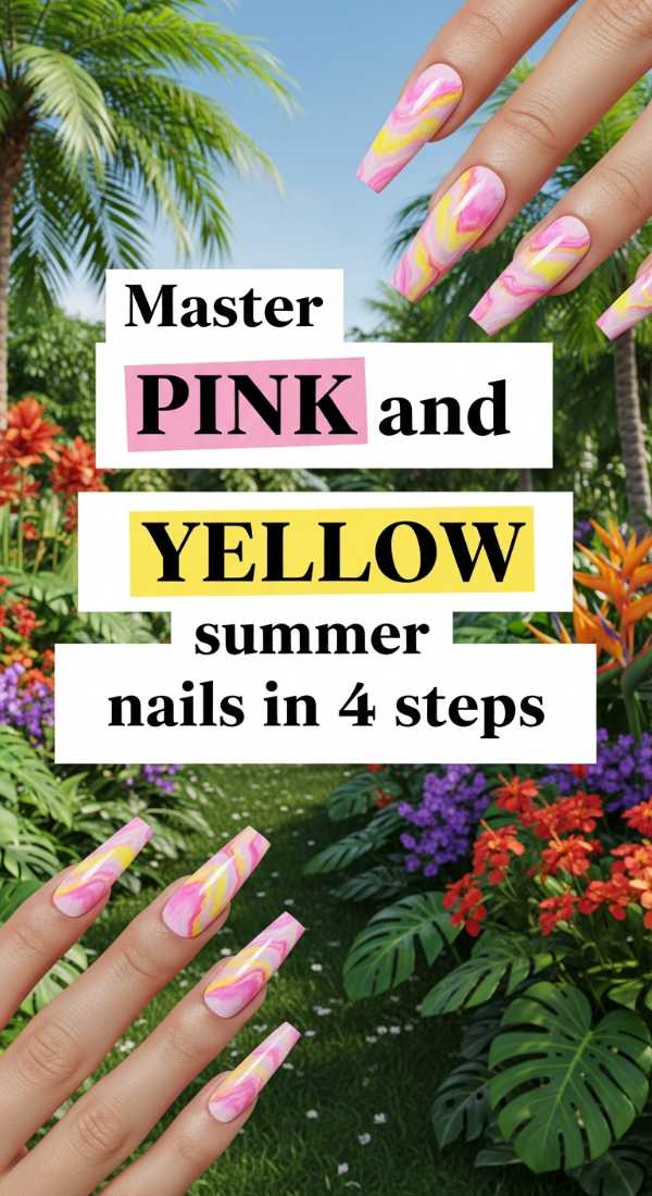 Master Pink And Yellow Summer Nails In 4 Steps 69ef98d637c41