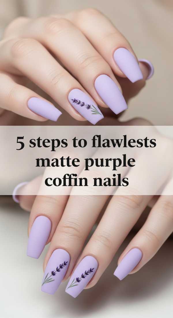 Matte Purple Coffin Nail Tutorial 69e31ef4ac131