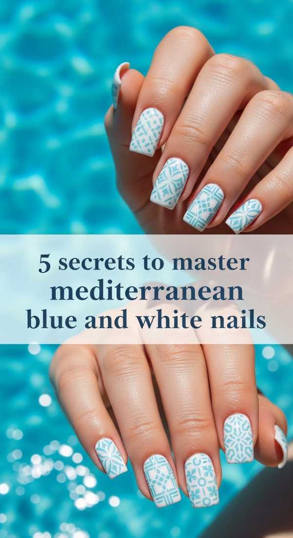 Mediterranean White Blue Short Square Nails 69e31ee5f1538