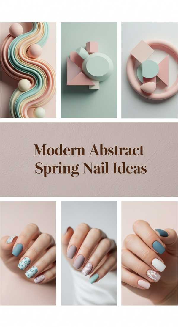 Spring Mani Magic: The Dreamiest Nail Aesthetics to Try This Season Modern Abstract Spring Nail Ideas 69df3accb8272