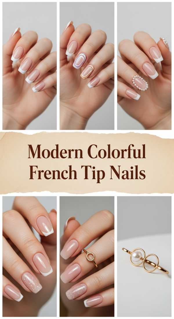 Modern Colorful French Tip Nails 69ecf741bb729