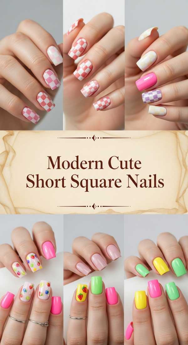 Modern Cute Short Square Nails 69ef3c577374e