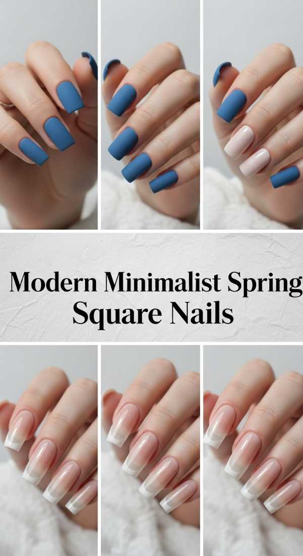Modern Minimalist Spring Square Nails 69ef3acc066d9