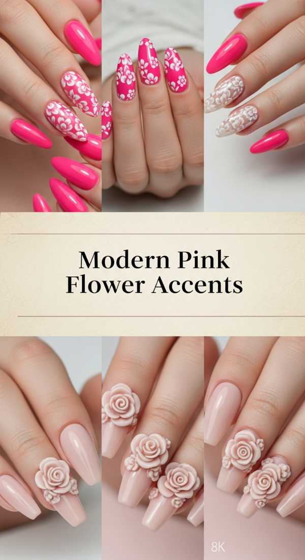 Modern Pink Flower Accents