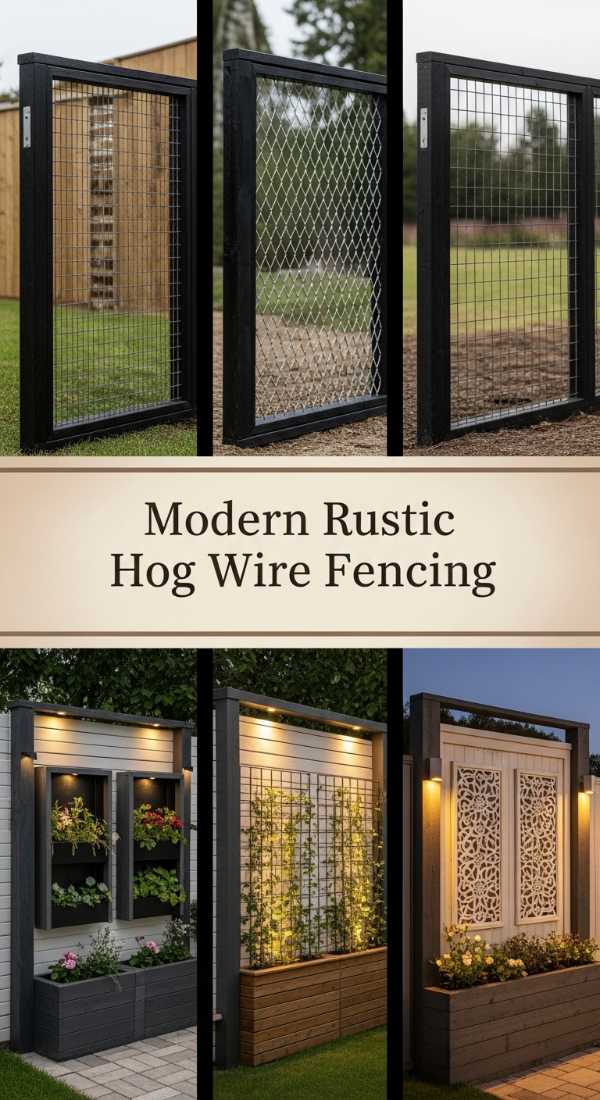 Modern Rustic Hog Wire Fencing 69e777927821c