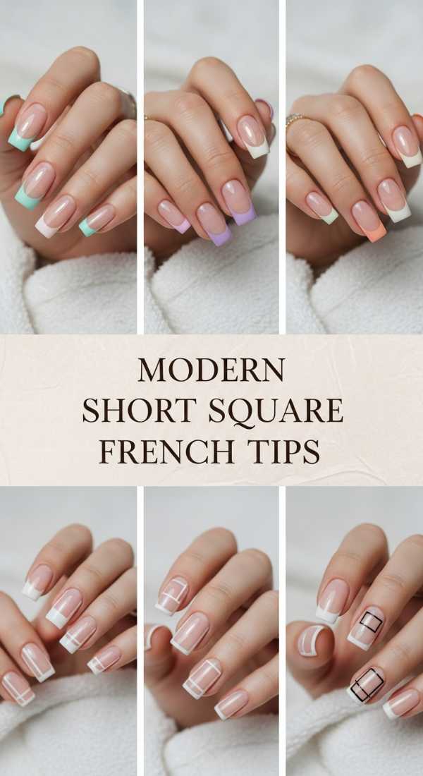 Modern Short Square French Tips 69e9ccf6aa7c7