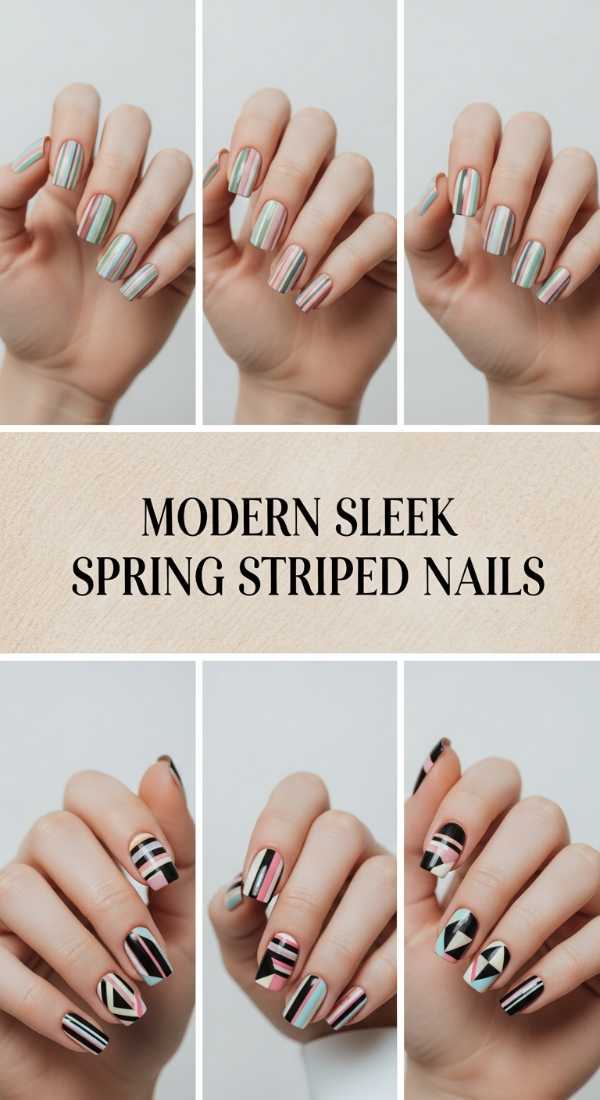 Modern Sleek Spring Striped Nails 69ef3c783a905