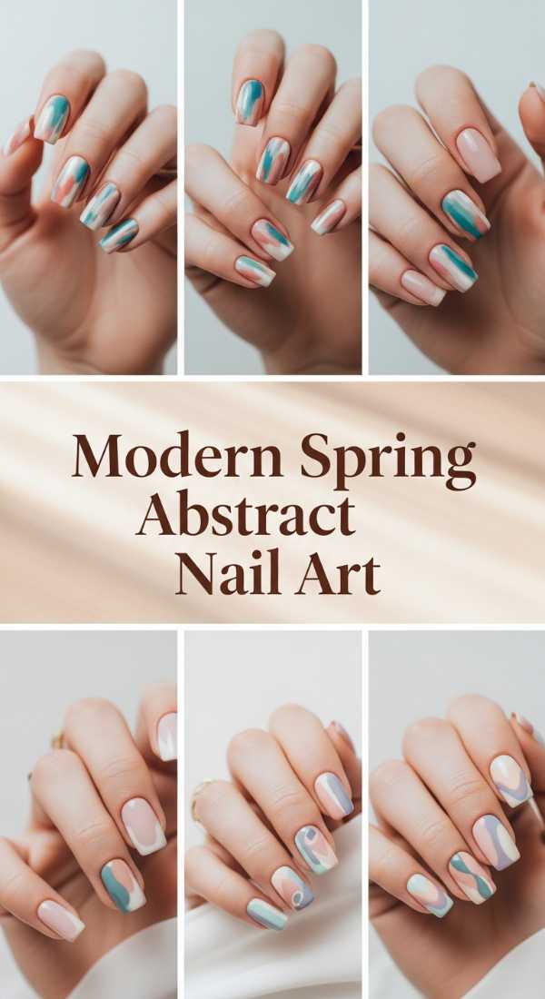 Modern Spring Abstract Nail Art 69f0cc2a6f8e0