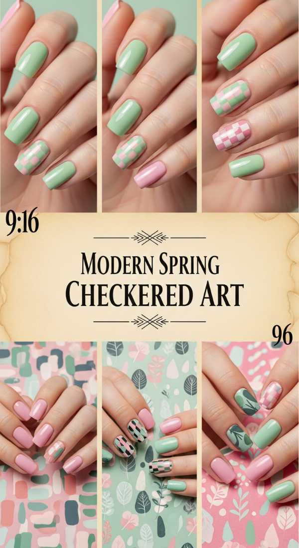 Modern Spring Checkered Art