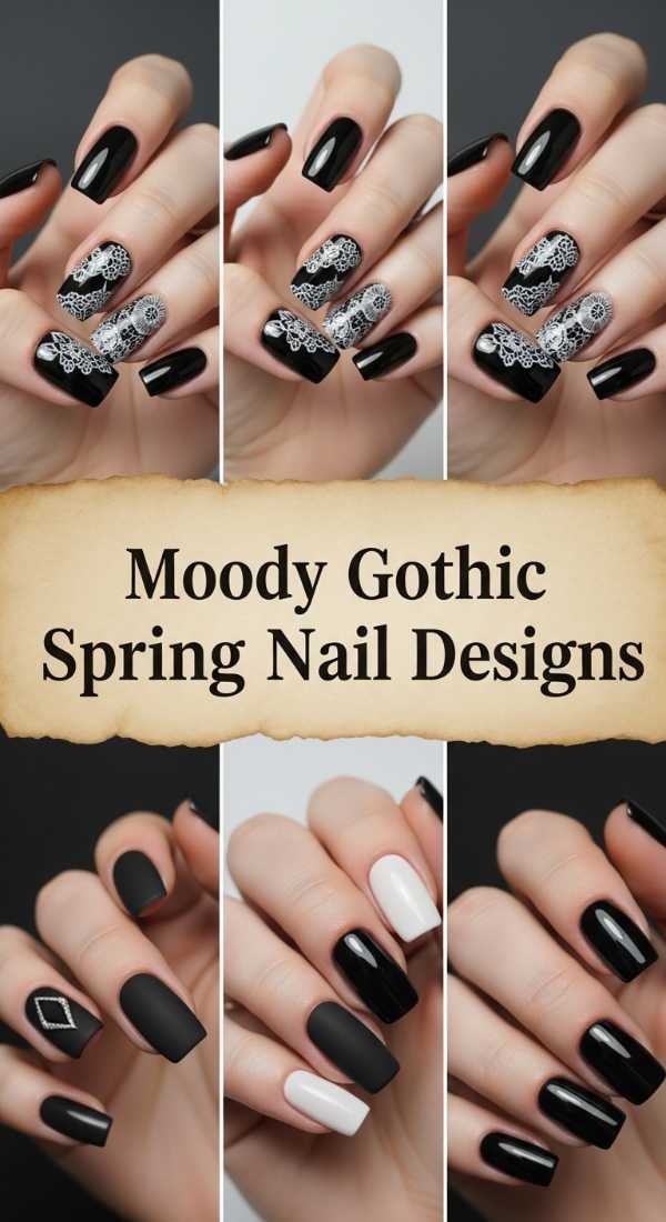 Moody Gothic Spring Nail Designs 69f0cc445ea66