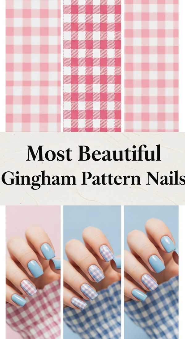 Most Beautiful Gingham Pattern Nails 69e350fada9d0