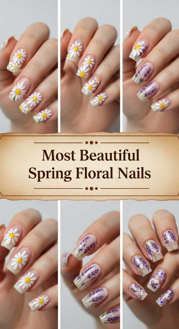 Most Beautiful Spring Floral Nails 69df3abe659a4