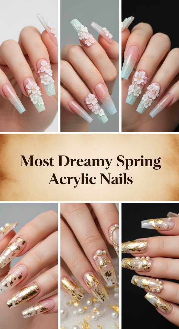 Most Dreamy Spring Acrylic Nails 69de707cbd9e7