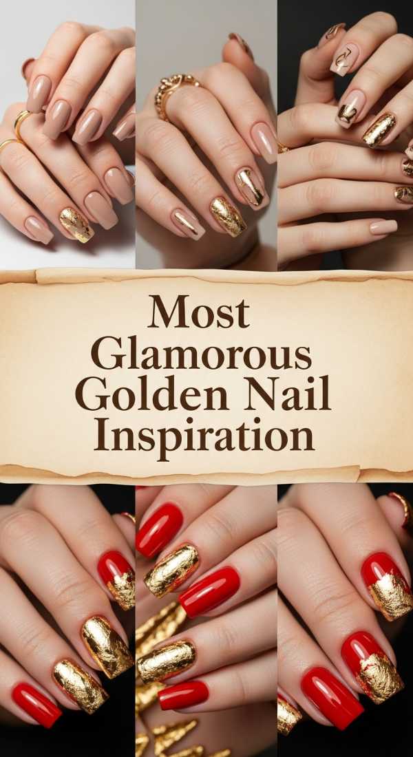 Most Glamorous Golden Nail Inspiration 69ece5a2c788d