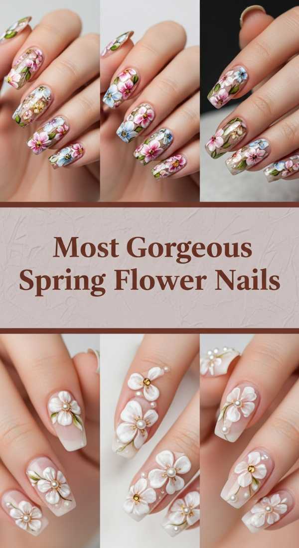 Most Gorgeous Spring Flower Nails 69de457ed8230