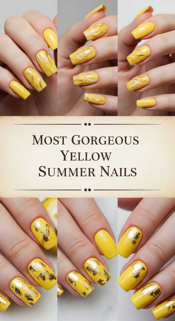 Most Gorgeous Yellow Summer Nails 69ee591ea88dd