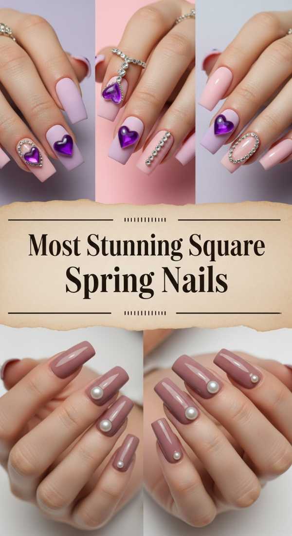 Most Stunning Square Spring Nails 69e5f3e709fc6