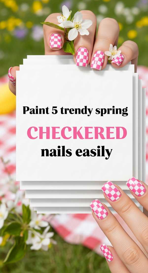 Paint 5 Trendy Spring Checkered Nails Easily 69e780331e9bb