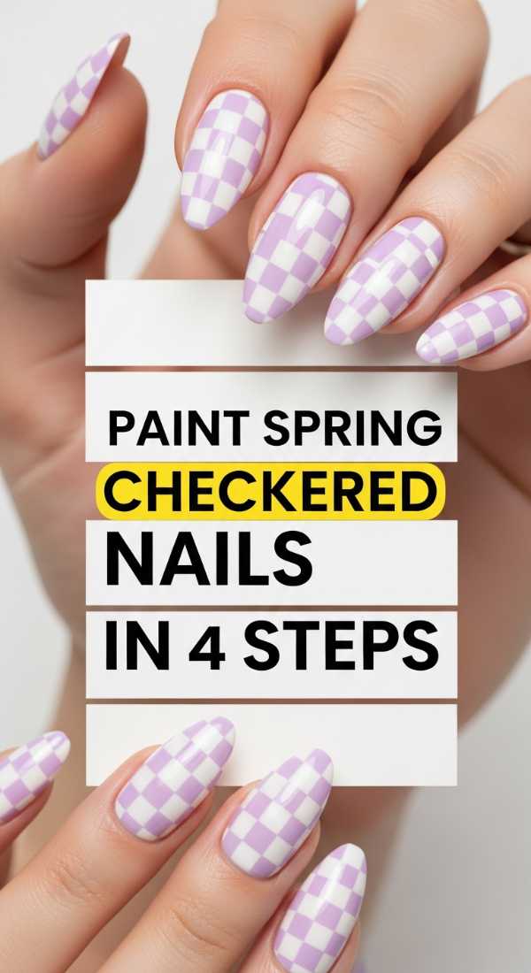 Paint Spring Checkered Nails In 4 Steps 69e3c1c31f712