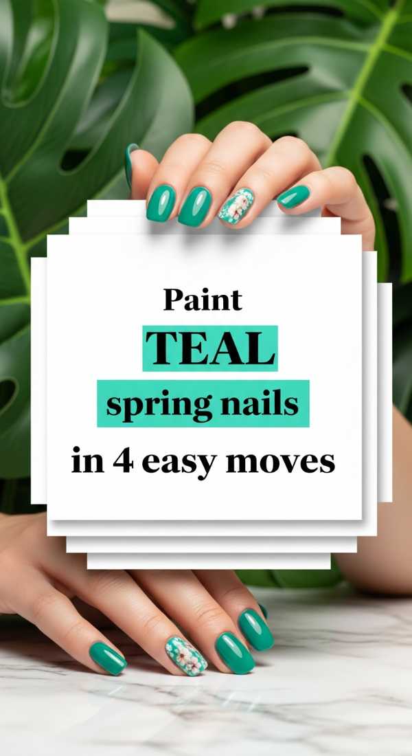 Paint Teal Spring Nails In 4 Easy Moves 69e3c1d796010