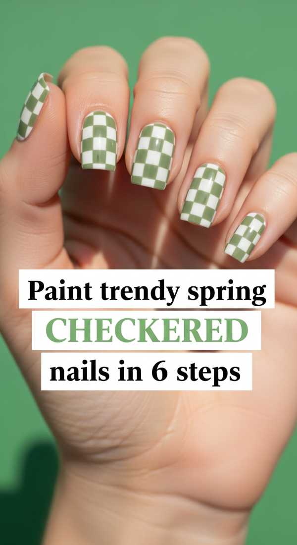 Paint Trendy Spring Checkered Nails In 6 Steps 69ed0bc45e81f