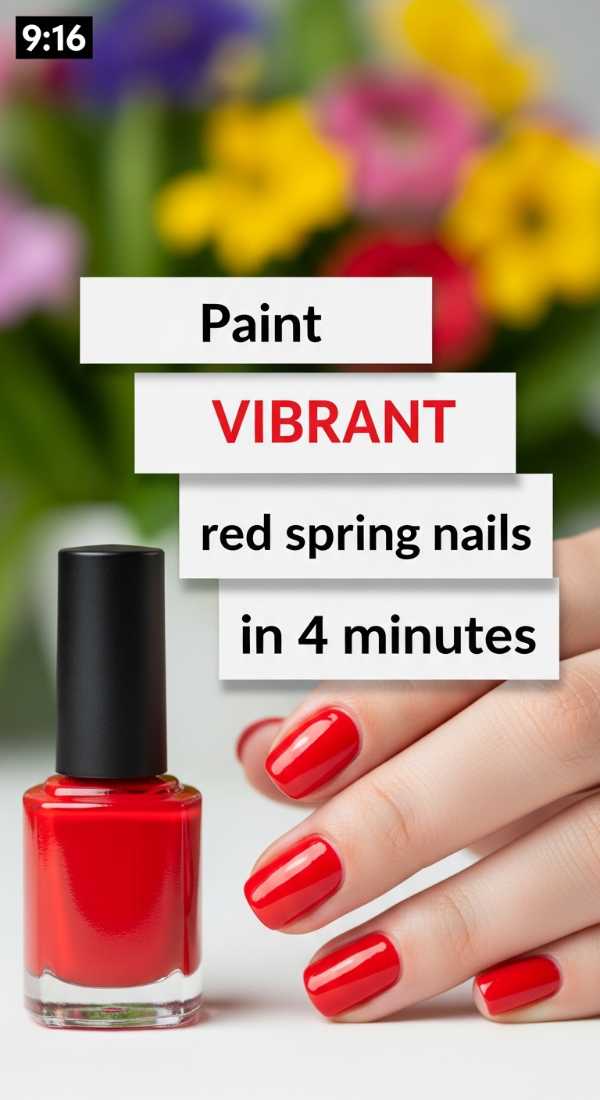 Paint Vibrant Red Spring Nails In 4 Minutes 69e3c1c812961
