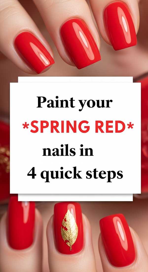 Paint Your Spring Red Nails In 4 Quick Steps 69efaf801df53