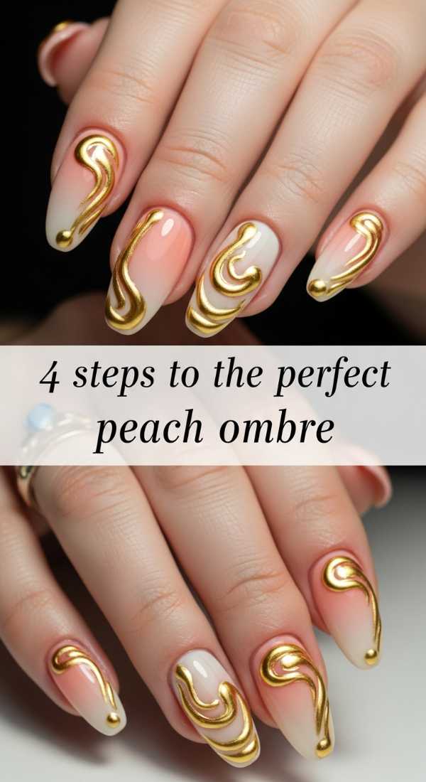 Peach Ombre Gold Swirl Tutorial 69e31ee804950