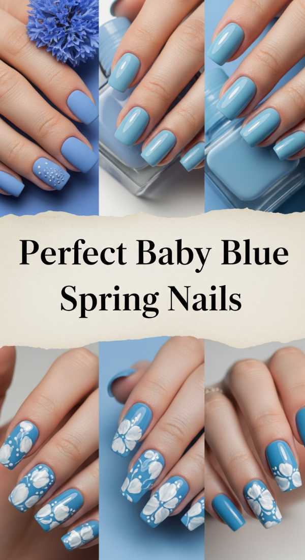 Perfect Baby Blue Spring Nails