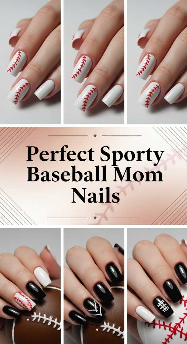 Perfect Sporty Baseball Mom Nails 69f0cc4920bb0