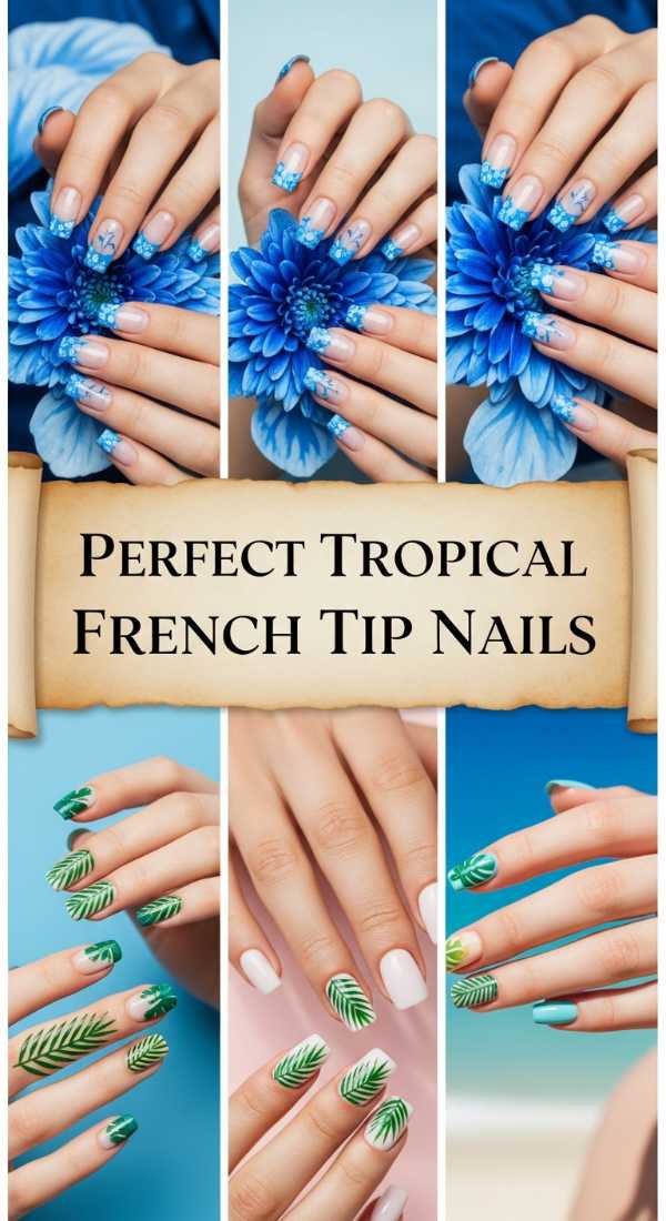 Perfect Tropical French Tip Nails 69f32d5b3ac3c