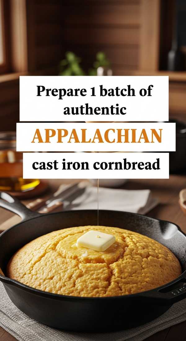 Prepare 1 Batch Of Authentic Appalachian Cast Iron Cornbread 69e20d33595fc