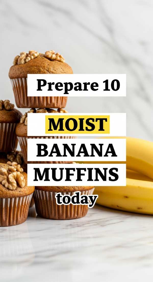 Prepare 10 Moist Banana Muffins Today 69e855861393b
