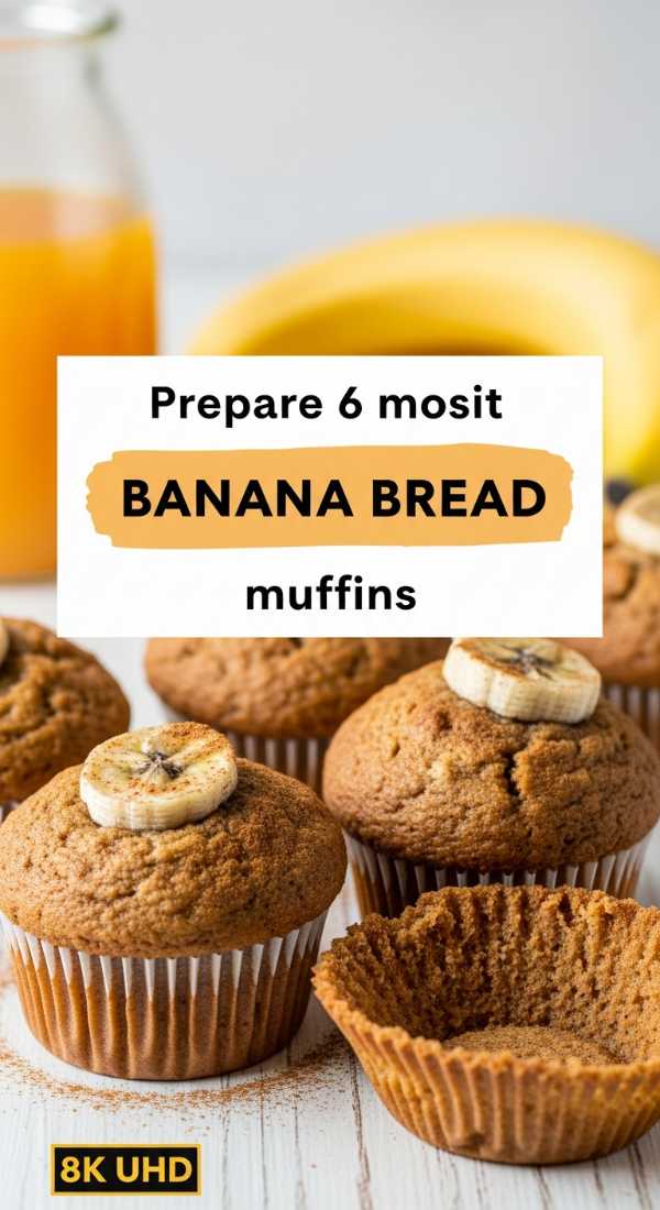 Prepare 6 Moist Banana Bread Muffins 69ef4b6f110fb
