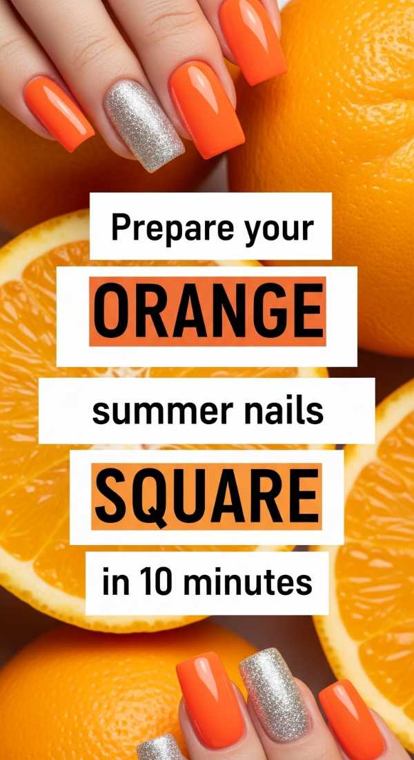 Prepare Your Orange Summer Nails Square In 10 Minutes 69ef98d8418fb
