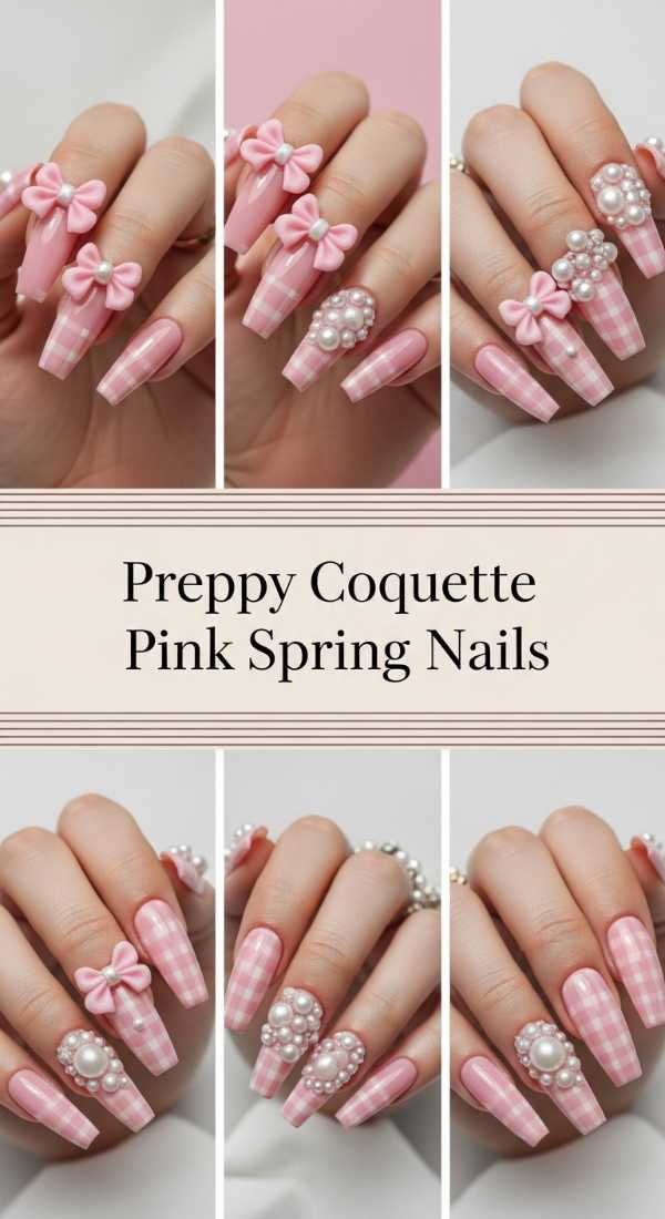 Preppy Coquette Pink Spring Nails 69ee41974e70c