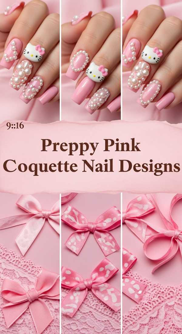 The Ultimate Spring Nail Lookbook: From Pastels to Petals Preppy Pink Coquette Nail Designs 69df3ace3c2c6